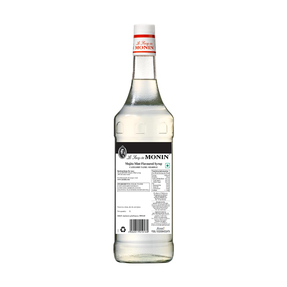 MONIN MOJITO MINT SYRUP 1 LTR