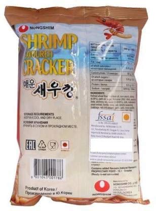 NONGSHIM SHRIMP FLAVOURED CRACKER HOT N SPICY 75 GM