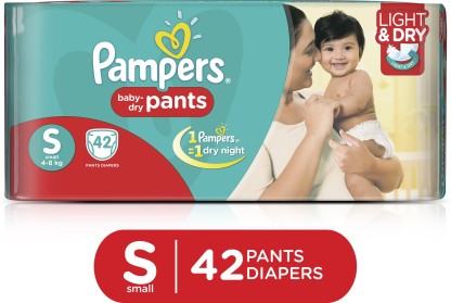 PAMPERS PANTS SMALL 4 TO 8 KG 42 PANTS