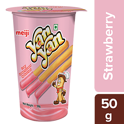 MEIJI YAN YAN STRAWBERRY BISCUITS 50 GM