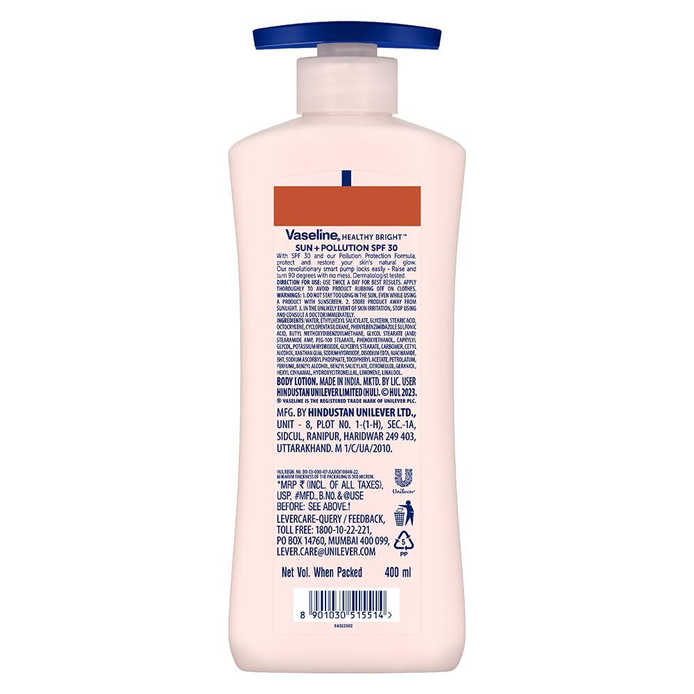 VASELINE HEALTHY BRIGHT SPF 30 LOTION 400 ML