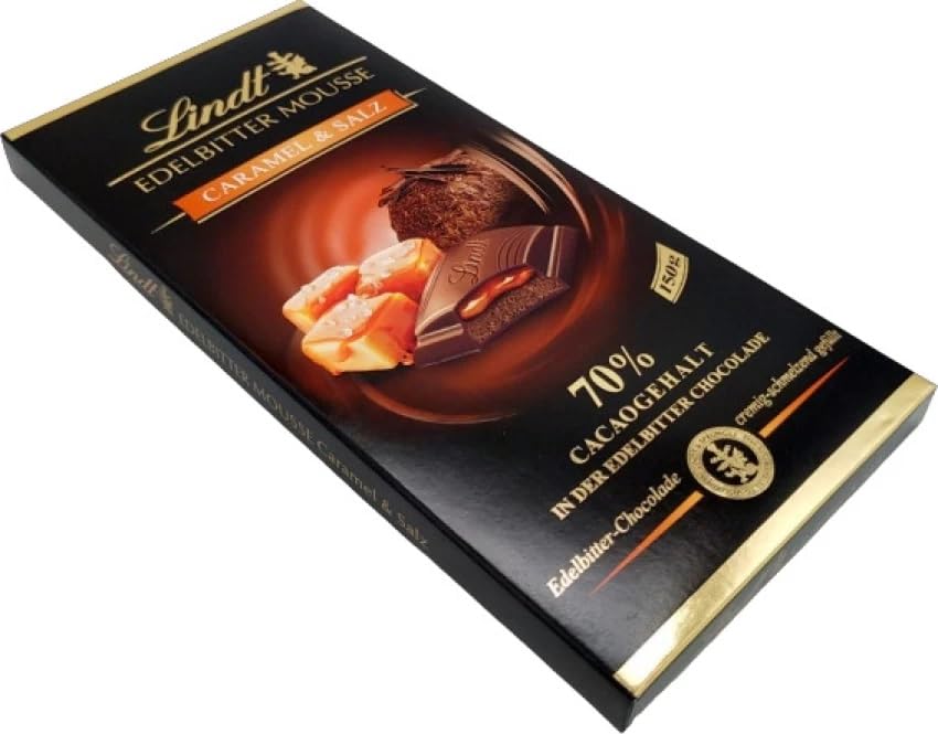 LINDT EDELBITTER MOUSSE CARAMEL AND SALZ 70%