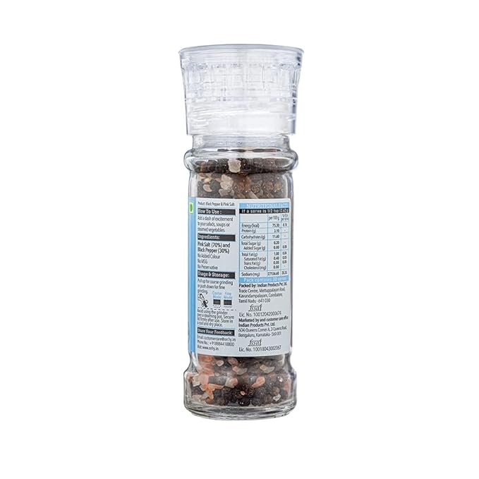 ON1Y BLACK PEPPER & PINK SALT GRINDER 80GM