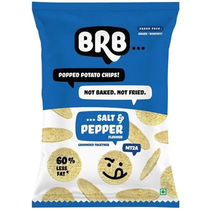 BRB POPPED POTATO CHIPS SALT & PEPPER 48 GM