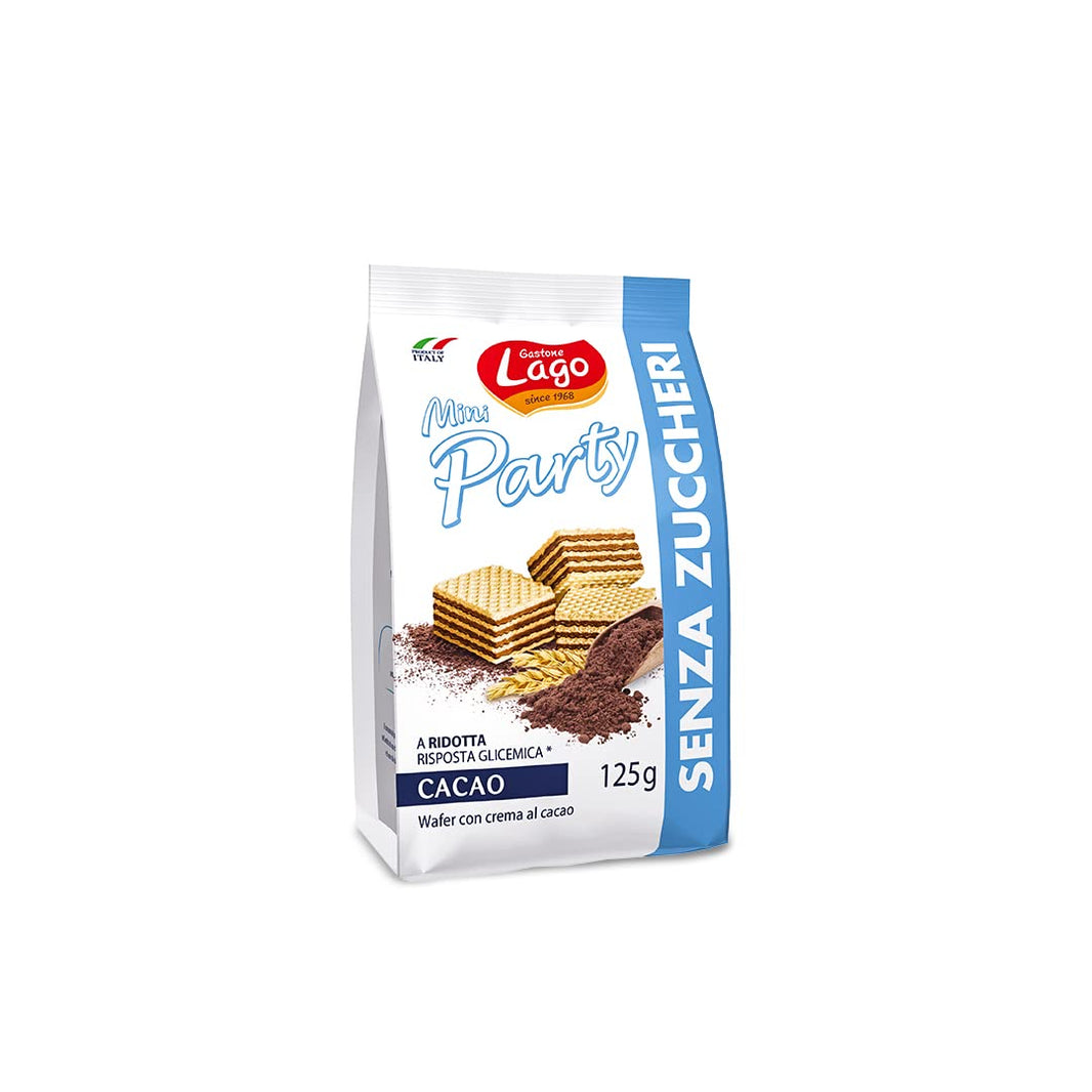 LAGO MINI PARTY WAFFERS COCOA SUGAR FREE 125G