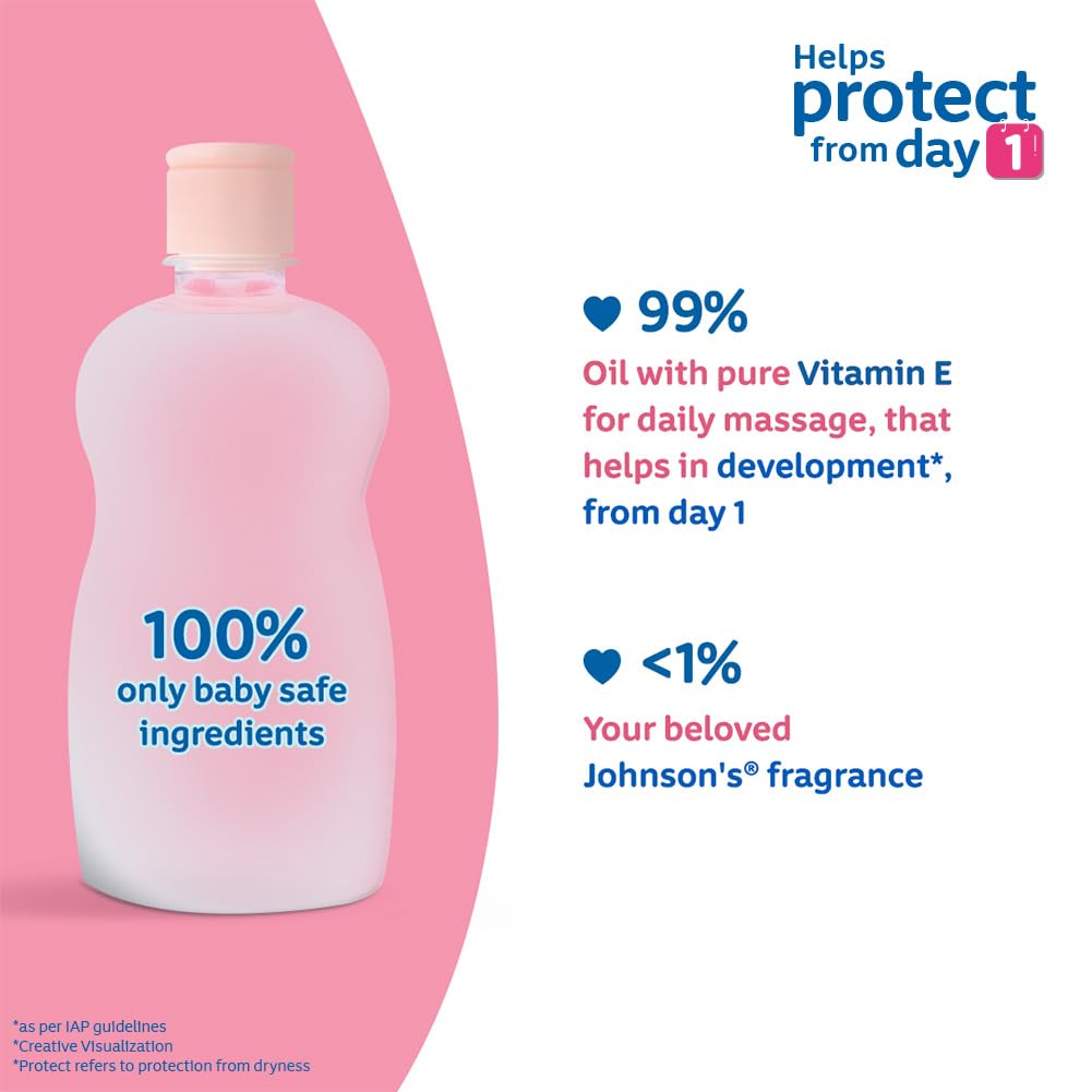 JOHNSONS BABY OIL WITH VITAMIN E 500ML
