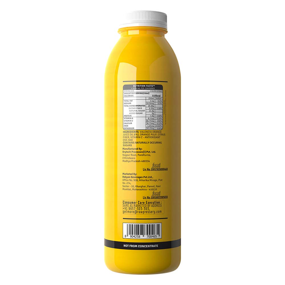 RAW PRESSERY VALENCIA ORANGE JUICE 1LT
