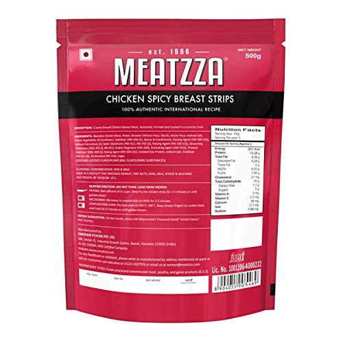 MEATZZA CHICKEN SPICY BREAST STRIPS 500 GM