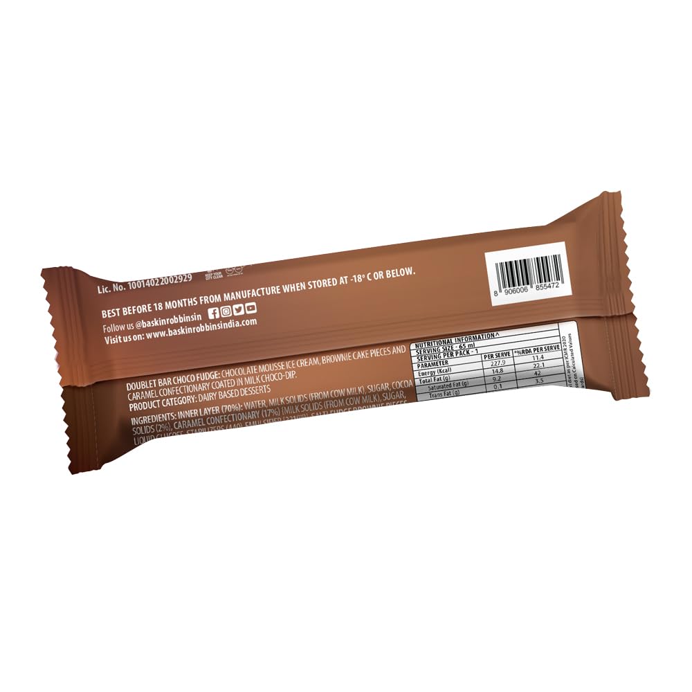 BASKIN ROBBINS DOUBLE BAR CHOCO FUDGE 65 ML