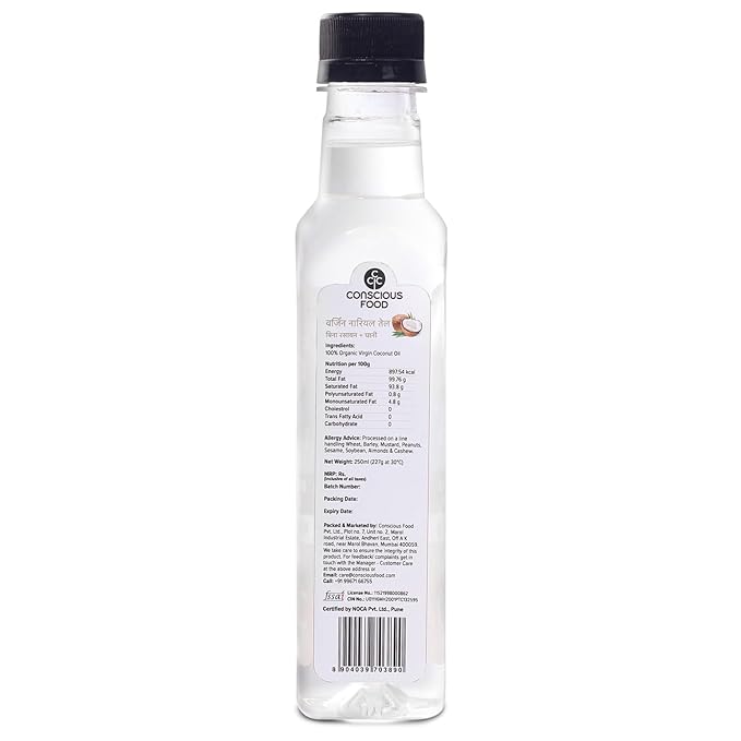 CONSCIOUS FOOD VIRGIN COCONUT OIL COLD PRESS 250 ML