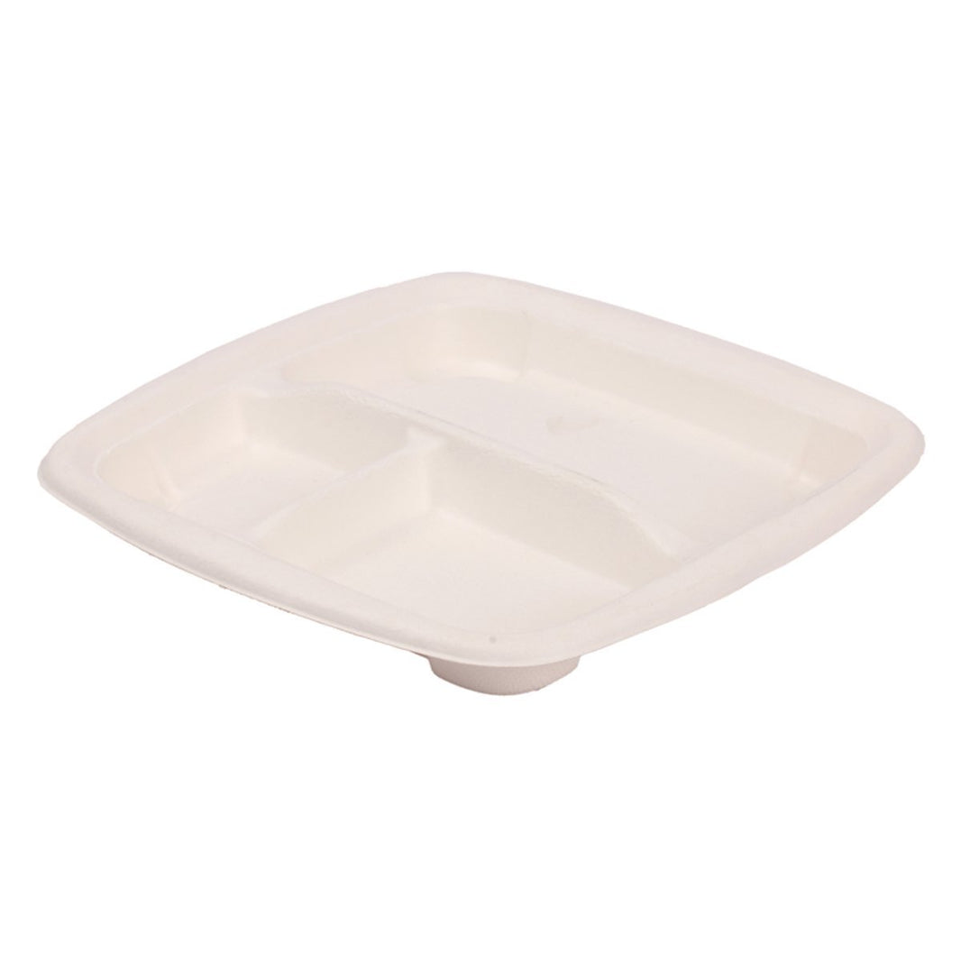 PAPPCO GREEN WARE THREE WAY LUNCH PLATE 10N