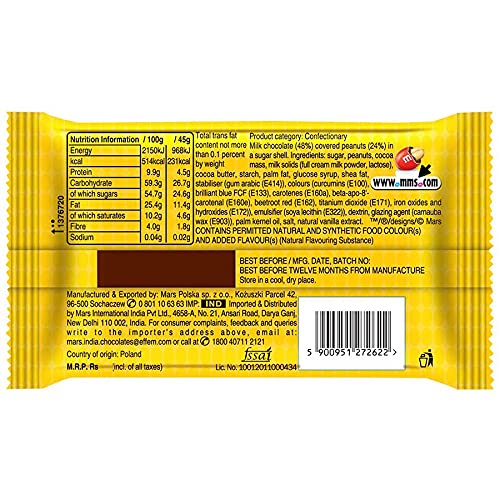 M&M CHOCO PEANUT PACK 45G
