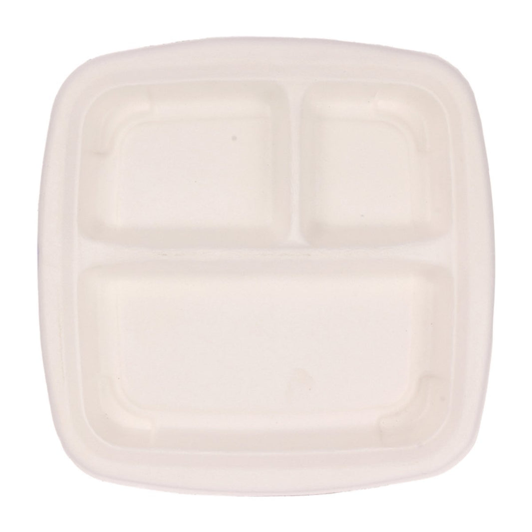 PAPPCO GREEN WARE THREE WAY LUNCH PLATE 10N