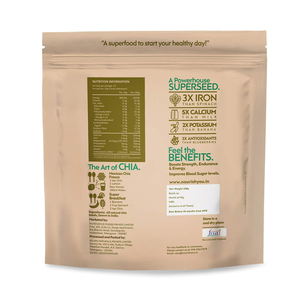 NOURISH YOU WHITE CHIA SEEDS 500 GM