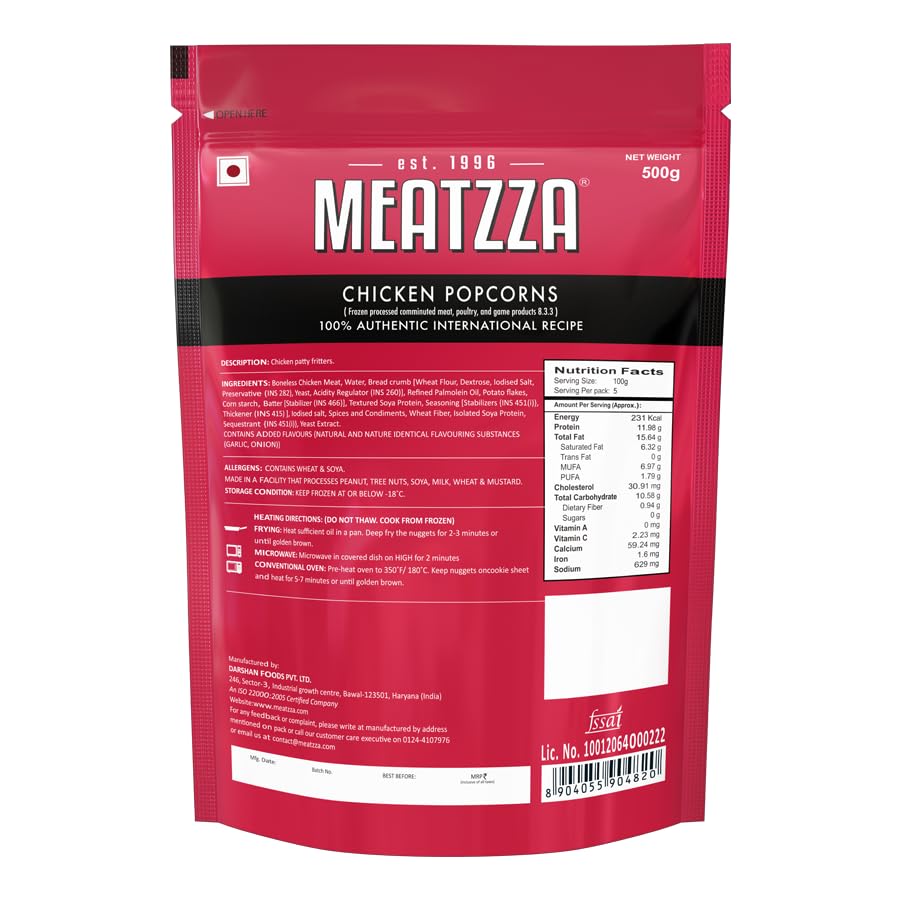 MEATZZA CHICKEN POPCORN 500 GM