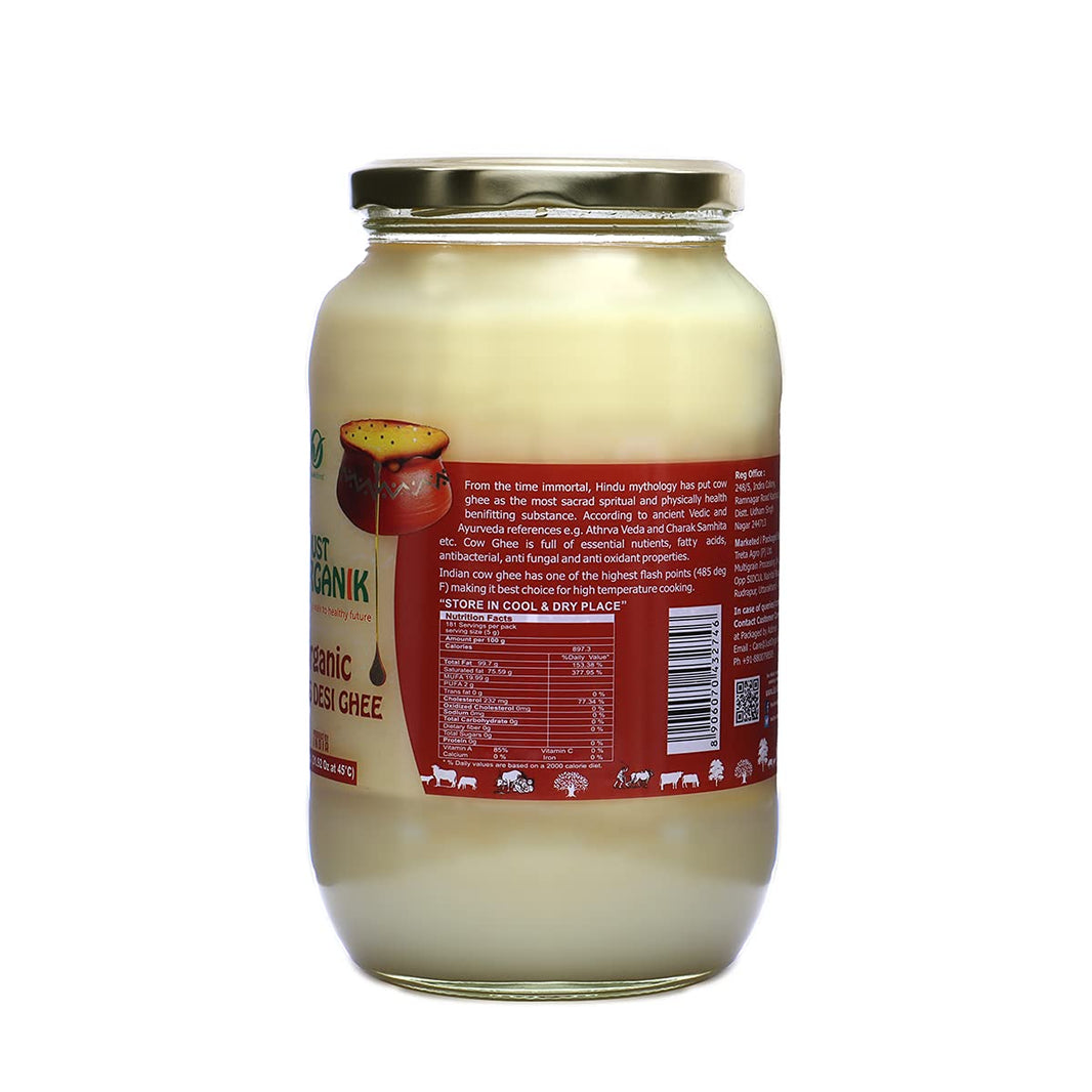 JUST ORGANIK 100% PURE COWS DESI GHEE 1 L