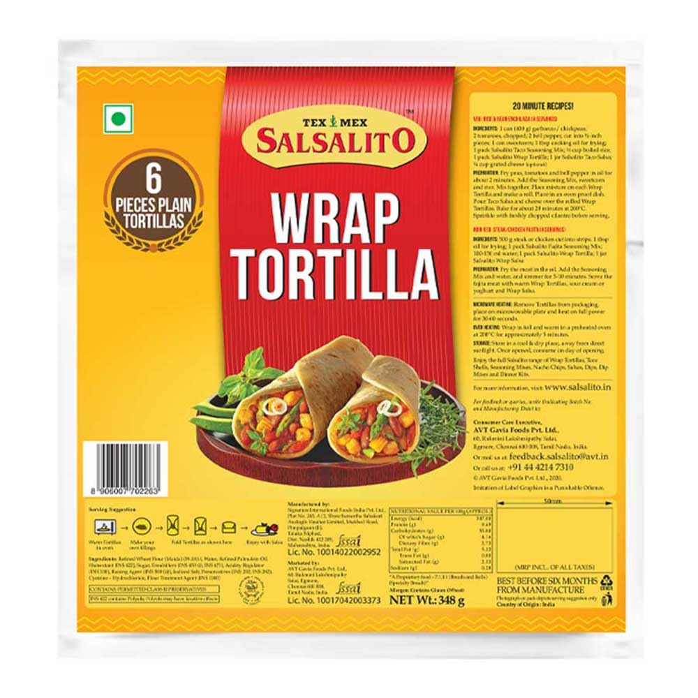 SALSALITO WRAP TORTILLA ORIGINAL 348G