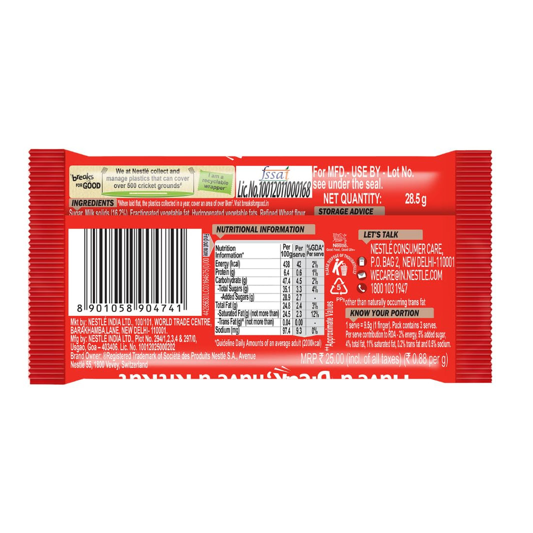 NESTLE KITKAT 3 FINGERS 28.5 GM