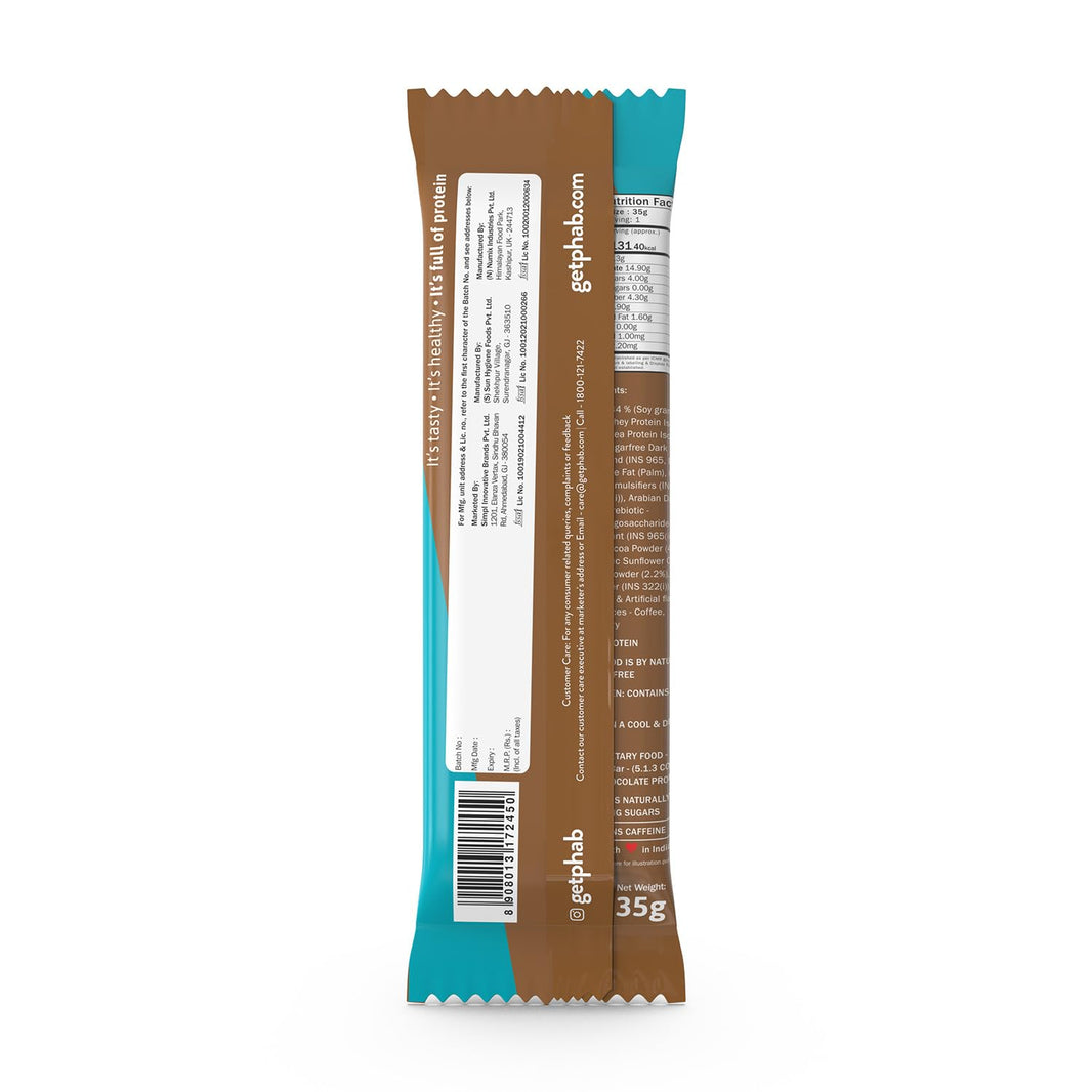 PHAB MOCHA NUT FUDGE PROTEIN BAR 35 GM