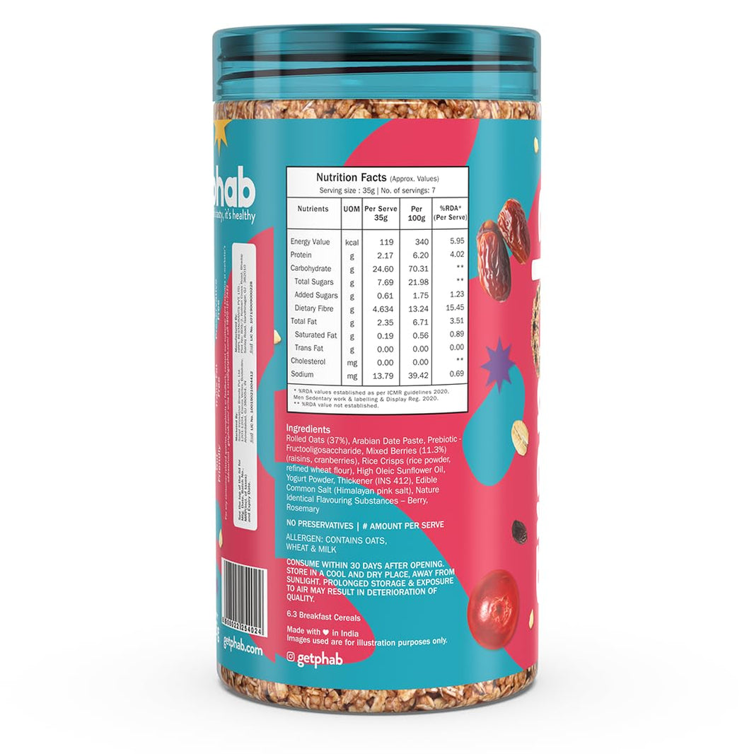 PHAB GRANOLA VERY BERRY BLAST 245 GM