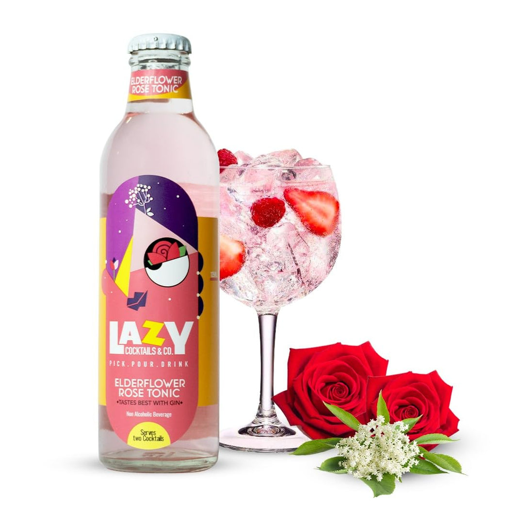 LAZY COCKTAILS ELDER FLOWER ROSE TONIC COCKTAIL