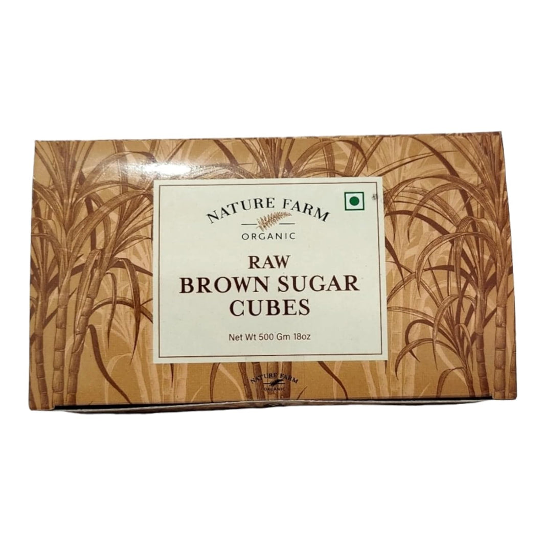 NATURE FARM ORG. BROWN SUGAR CUBES 500 GM