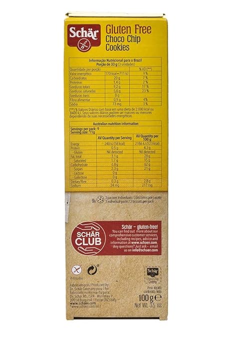 SCHAR COOKIES BIS CHOCO CHIP BX 100G