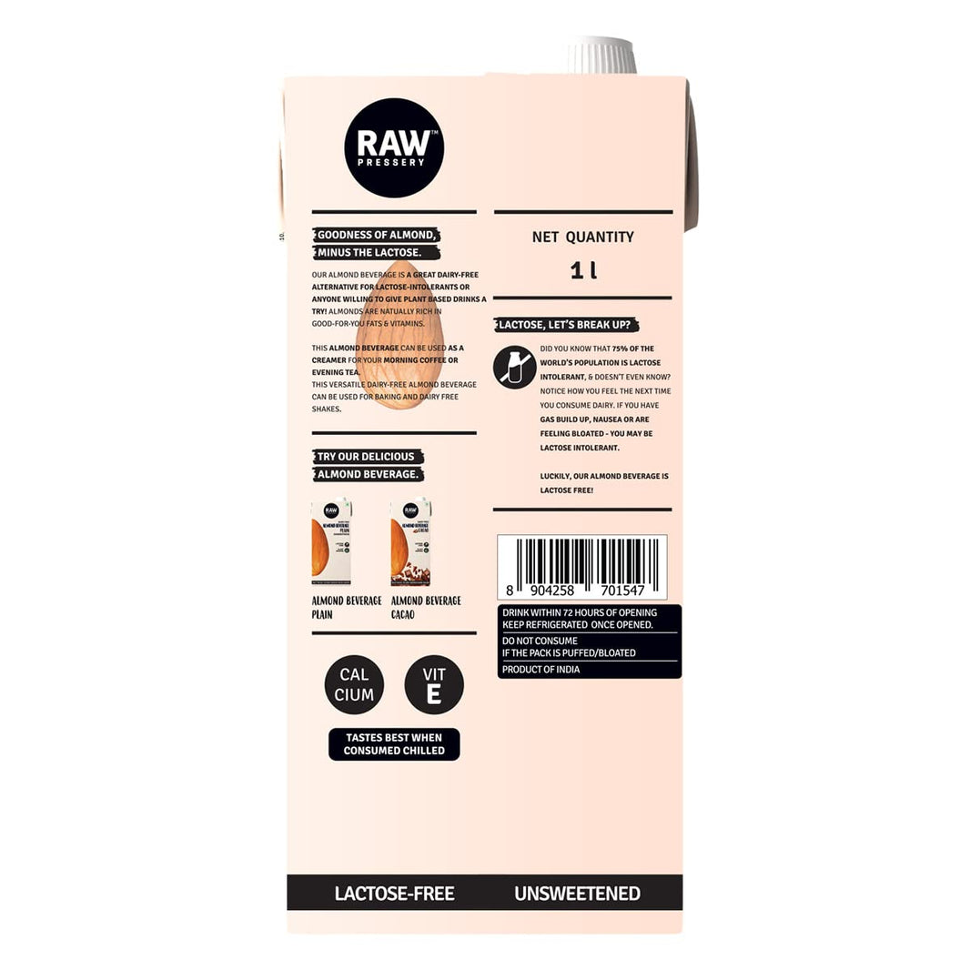 RAW PRESSERY ALMOND MILK PLAIN 1 L