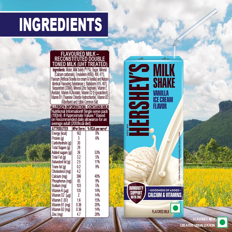 HERSHEYS MILK SHAKE VANILLA 180 ML