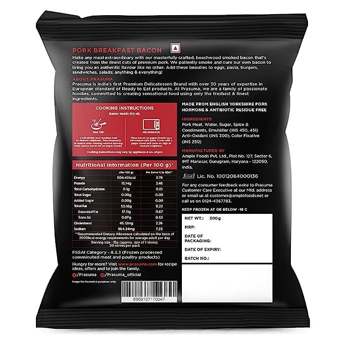 PRASUMA BREAKFAST BACON COOKED 300GM