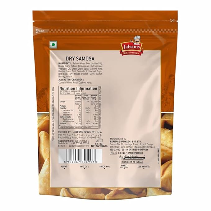 JABSONS DRY SAMOSA 160 GM