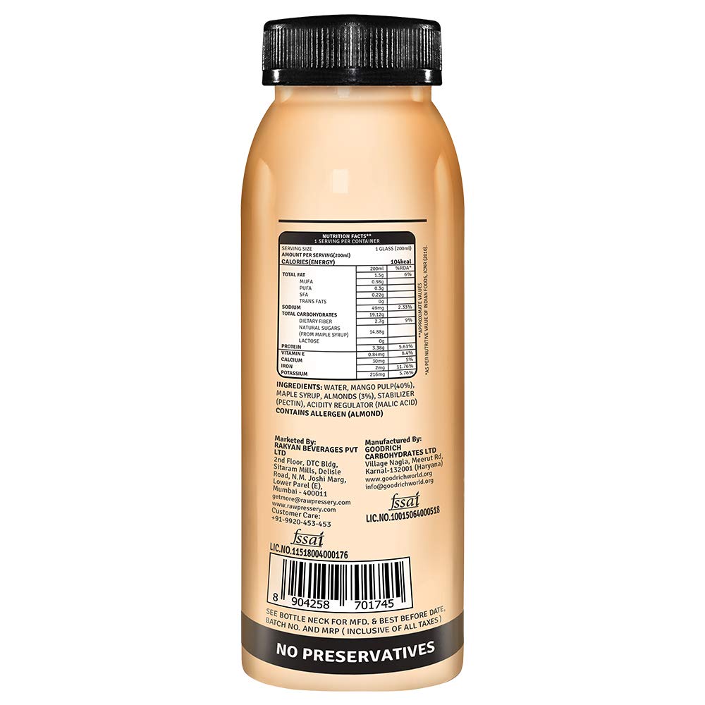 RAW PRESSERY ALMOND MILK MANGO 200ml