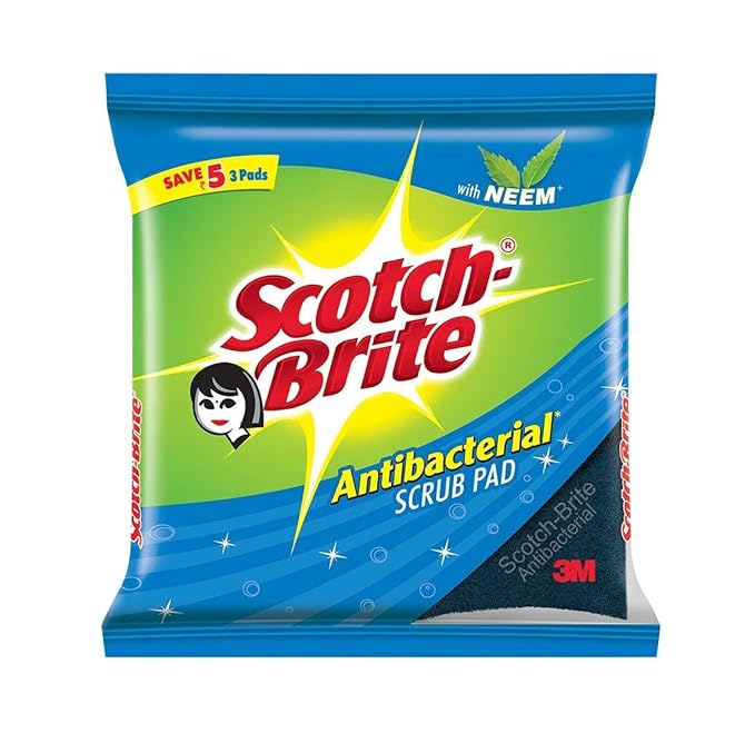 SCOTCH BRITE ANTIBACTERIAL SCRUB PAD 3N