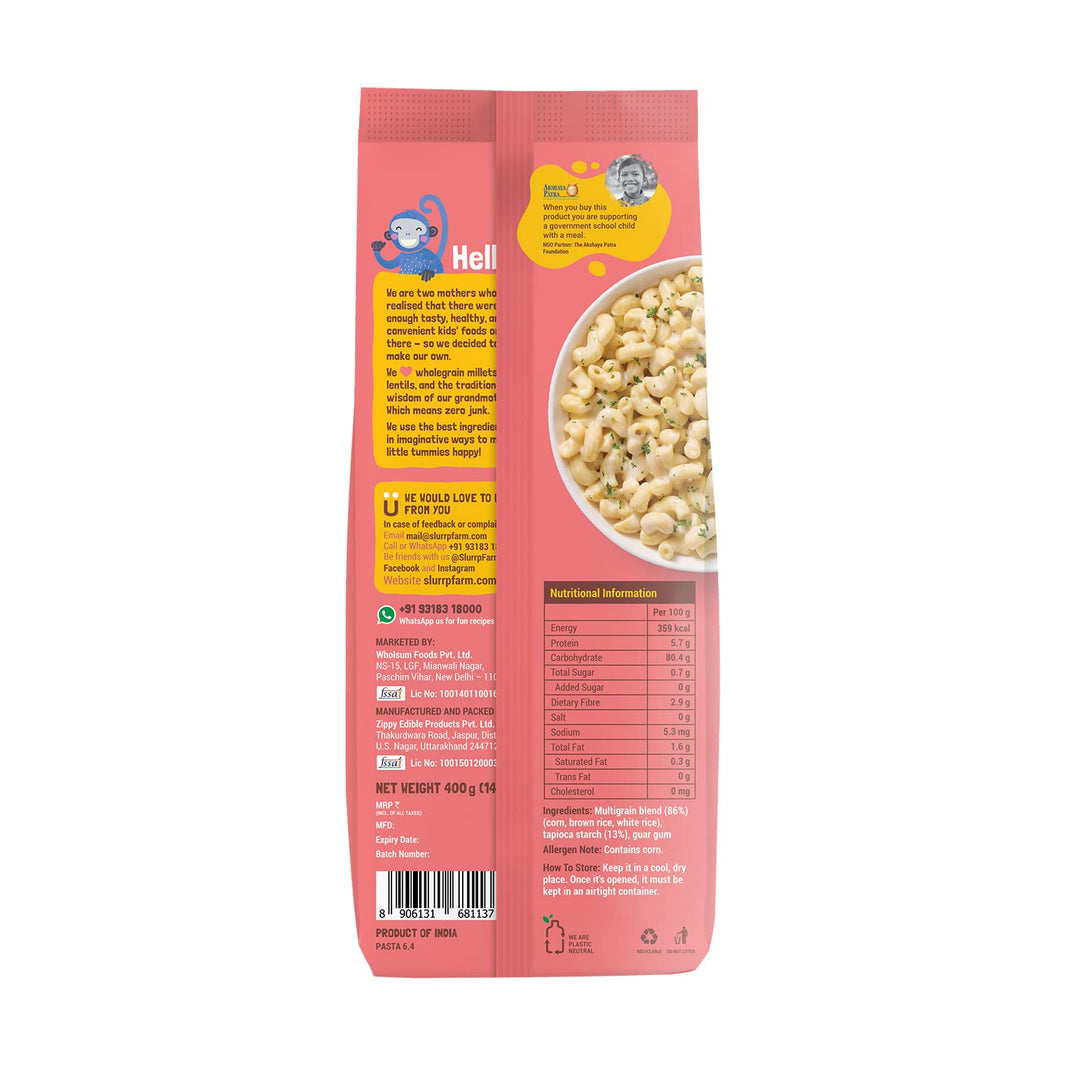 SLURP FARM PASTA MULTIGRAIN MACRONI 400 GM