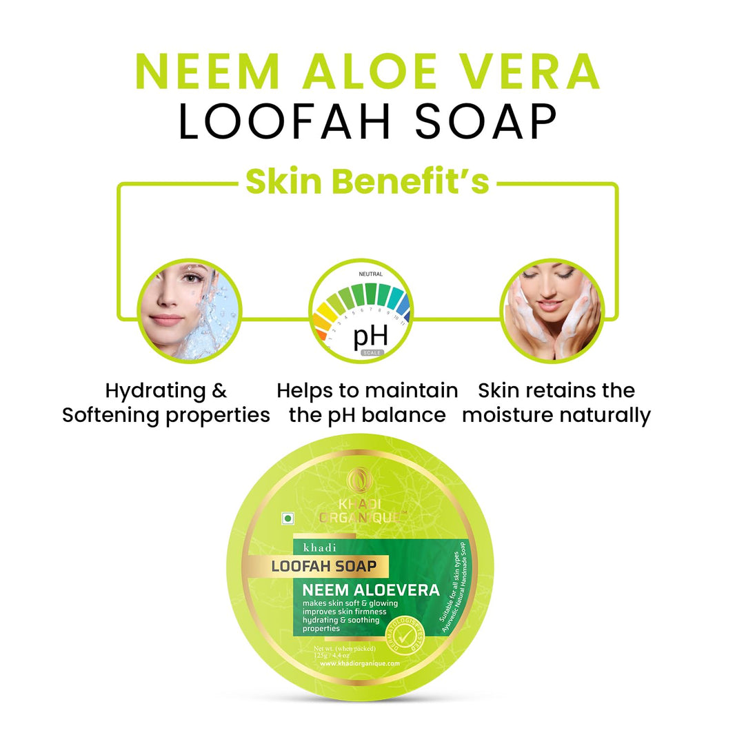 KHADI NATURAL LOOFAH NEEM ALOE VERA 125GM