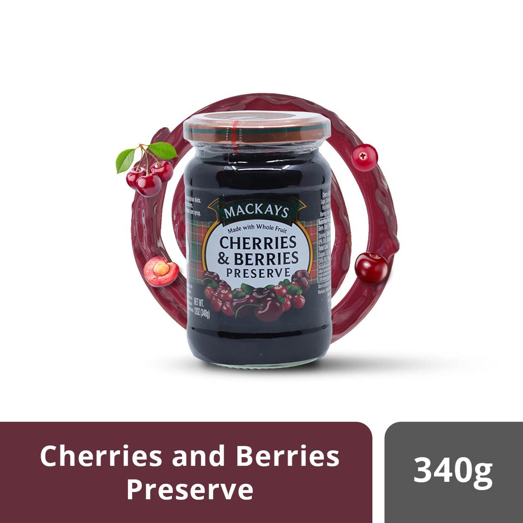 MACKAYS CHERRIES & BERRIES PRESERVE 340 GM
