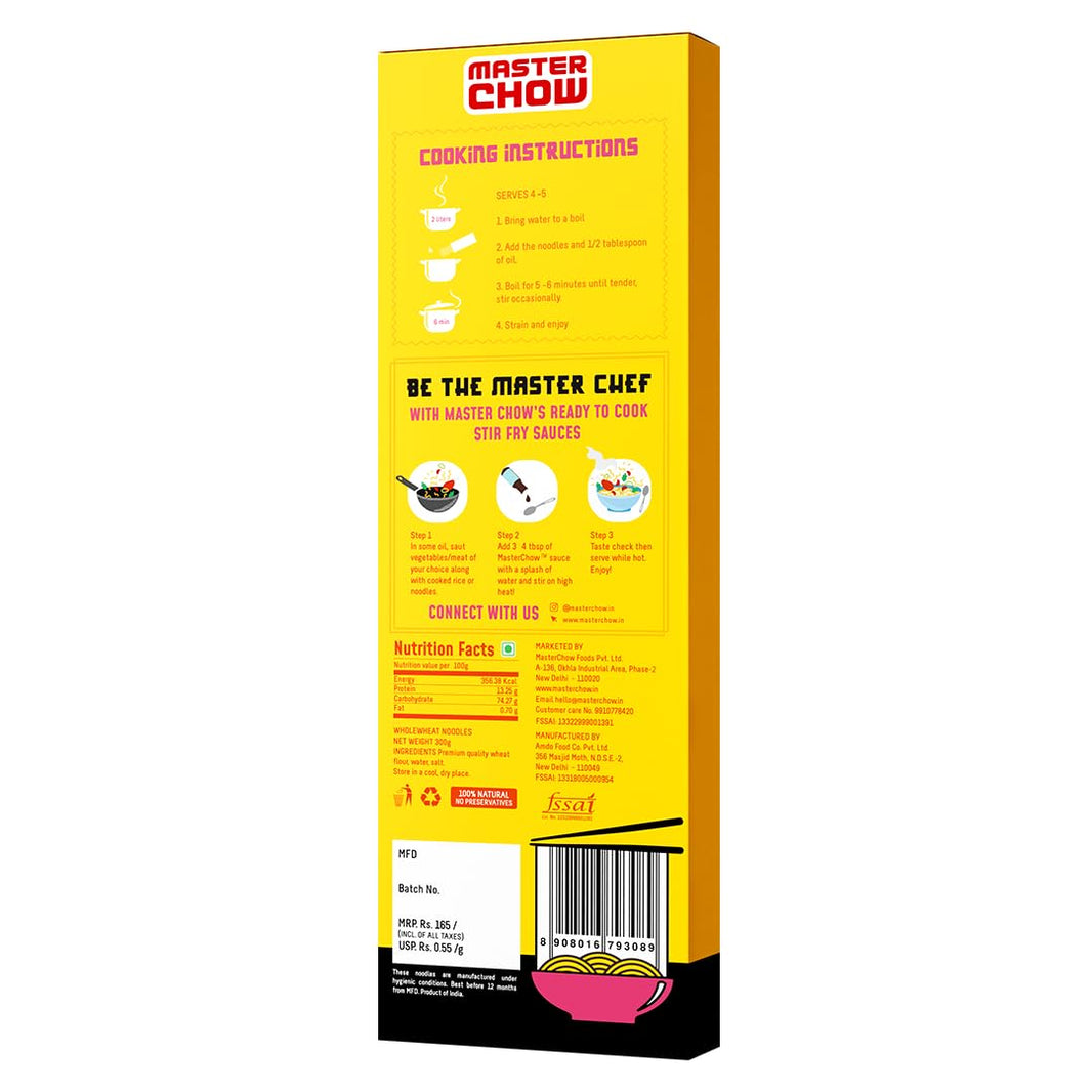 MASTER CHOW WHOLE WHEAT NOODLES 300 GM