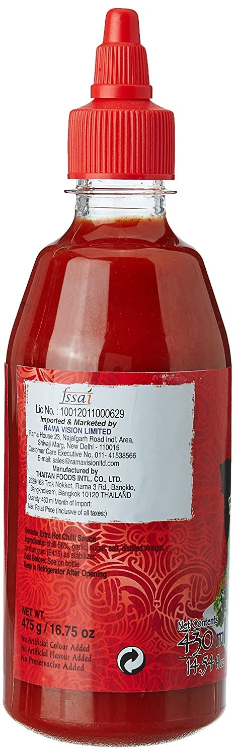REAL THAI SRIRACHA HOT CHILLI SAUCE 430ML