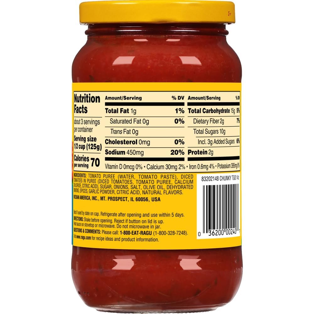 RAGU CHUNKY TOMATO GARLIC & ONION 369GM