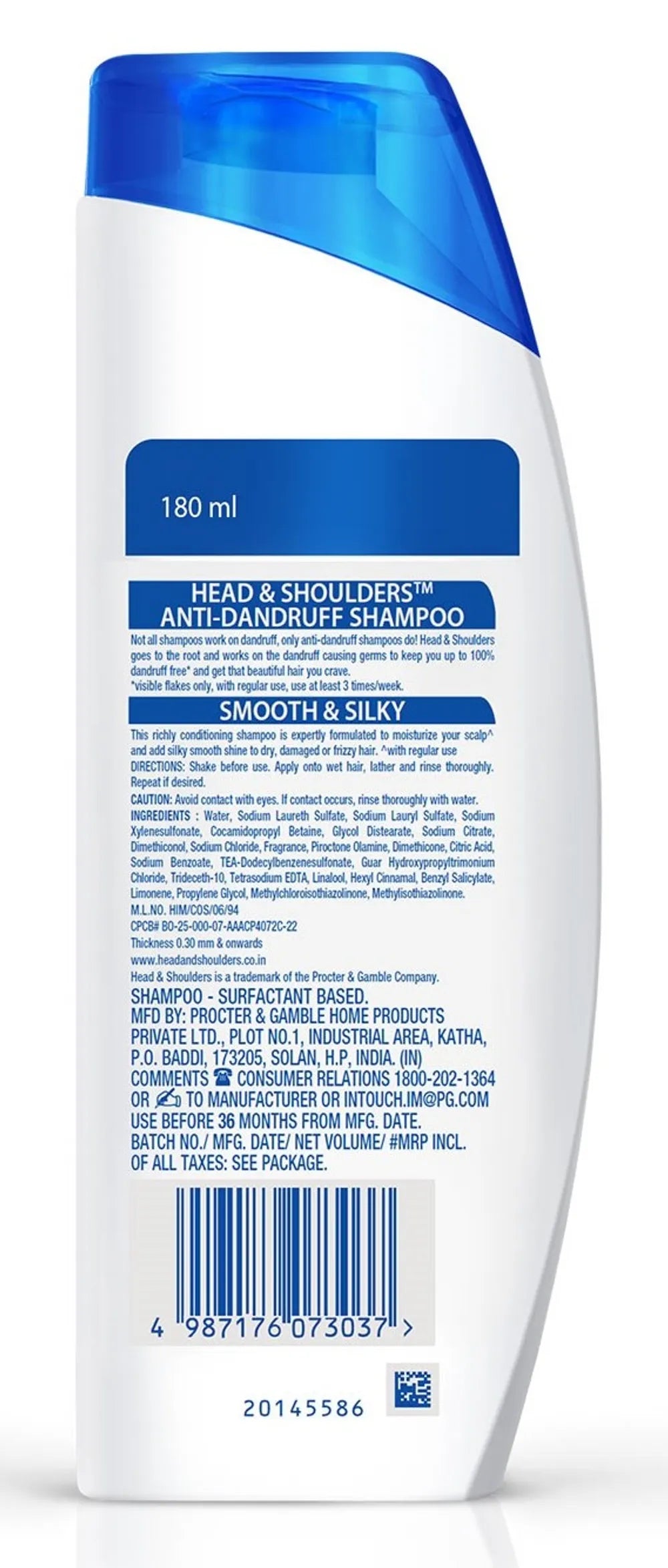 HAED N SHOULDERS SMOOTH SILKY SHAMPOO 180 ML