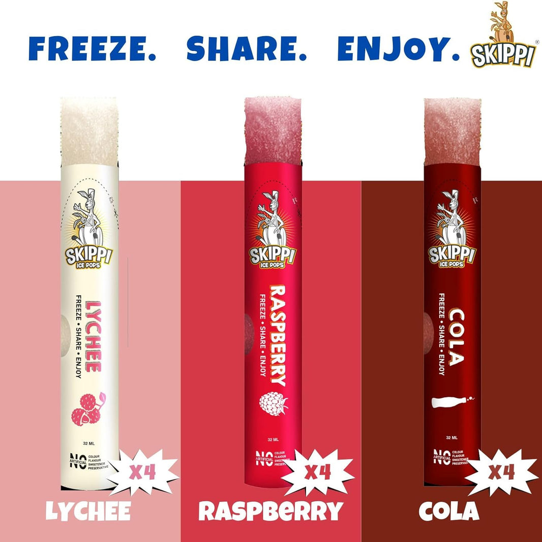 SKIPPI ICE POPS 12 POPS * 32 ML COLA LYCHEE RASPBERRY
