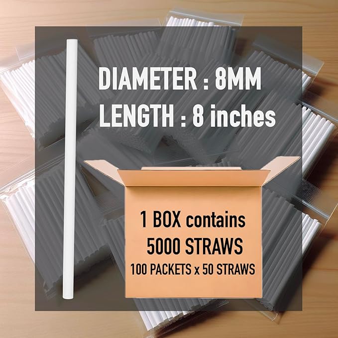 SUPER MARCHE PAPER STRAWS 8MM 50 STRAWS