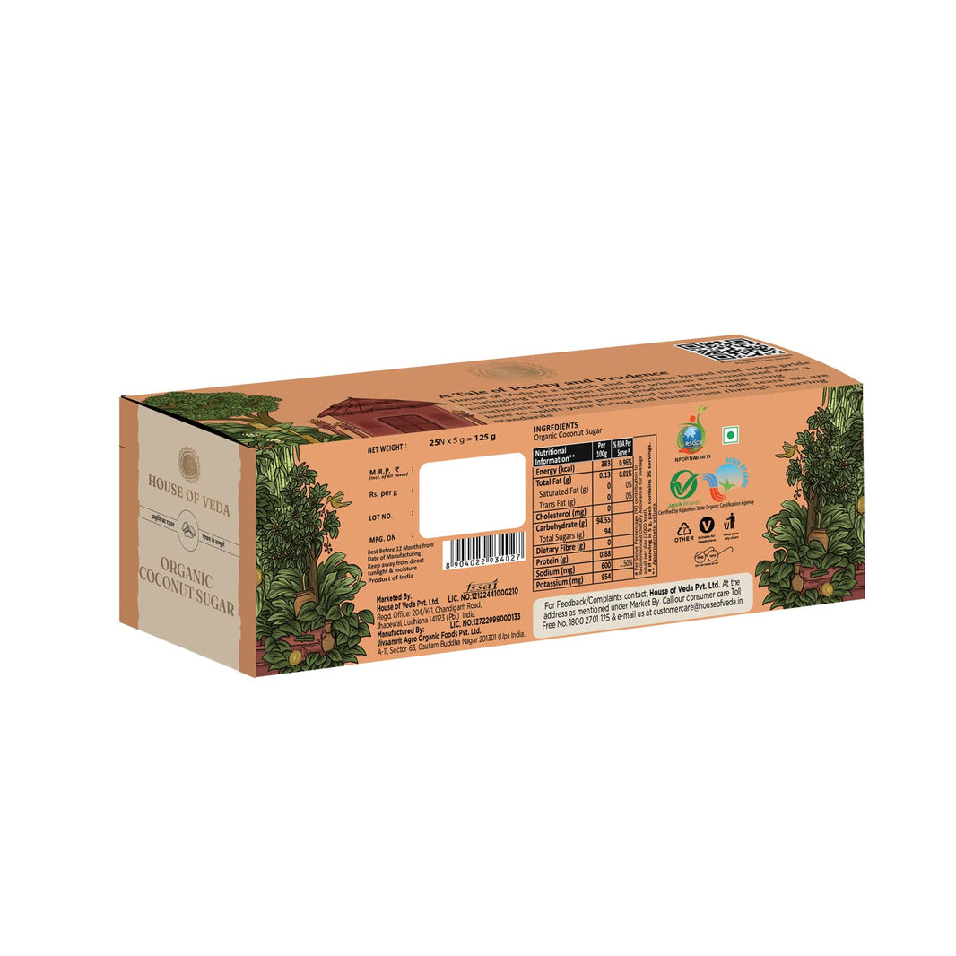 HOUSE OF VEDA ORG. COCONUT SUGAR 25N*5G=125 GM