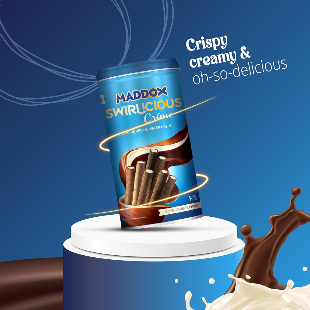 MADDOX COOKIE CREAM WAFER ROLL JAR 315 GM
