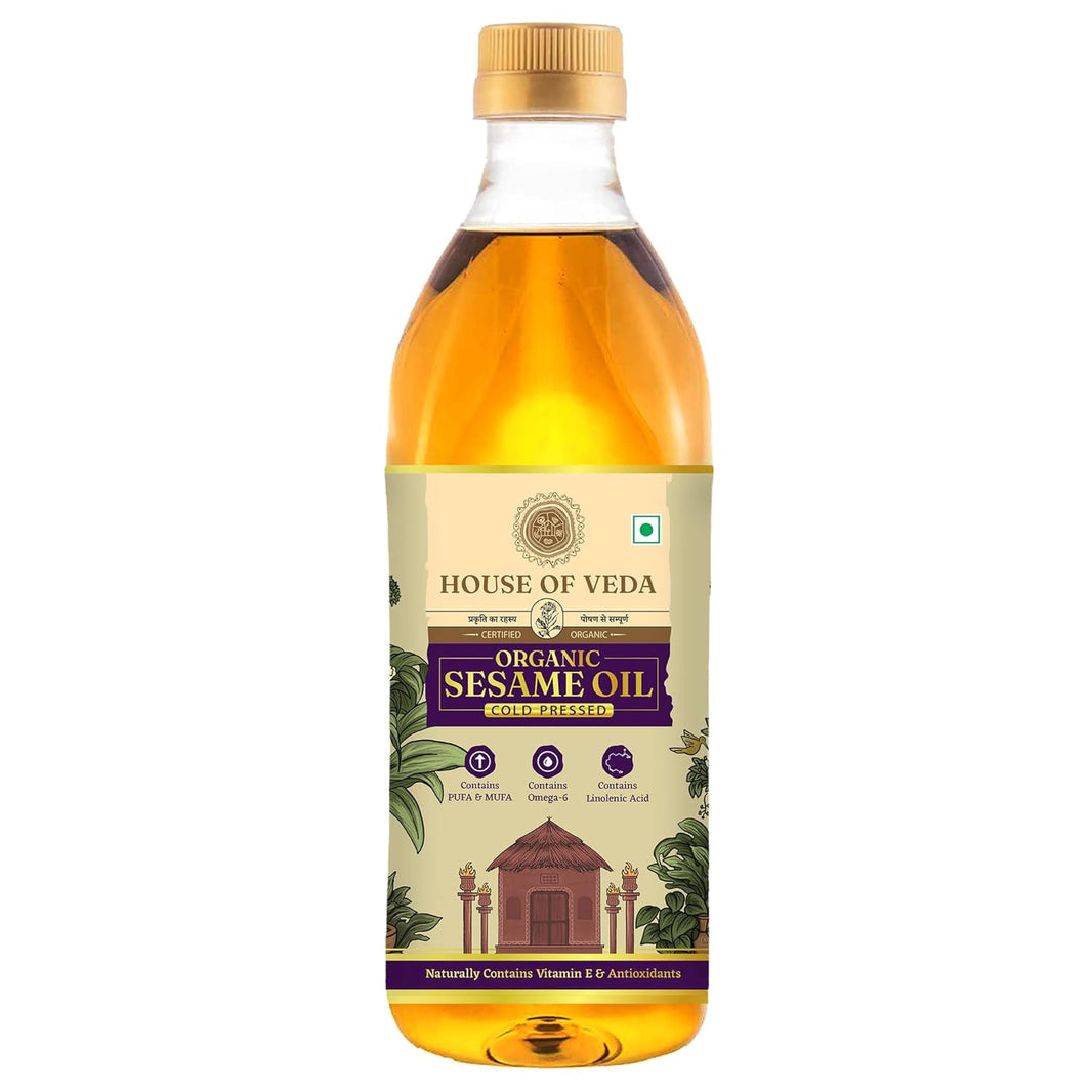 HOUSE OF VEDA ORGANIC SESAME OIL COLD PRESSED 1 LTR
