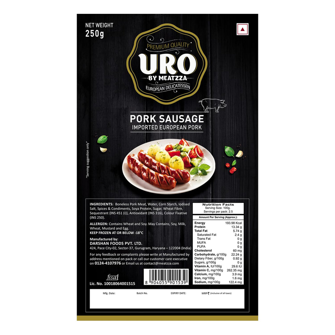 URO PORK SAUSAGES 250 GMS