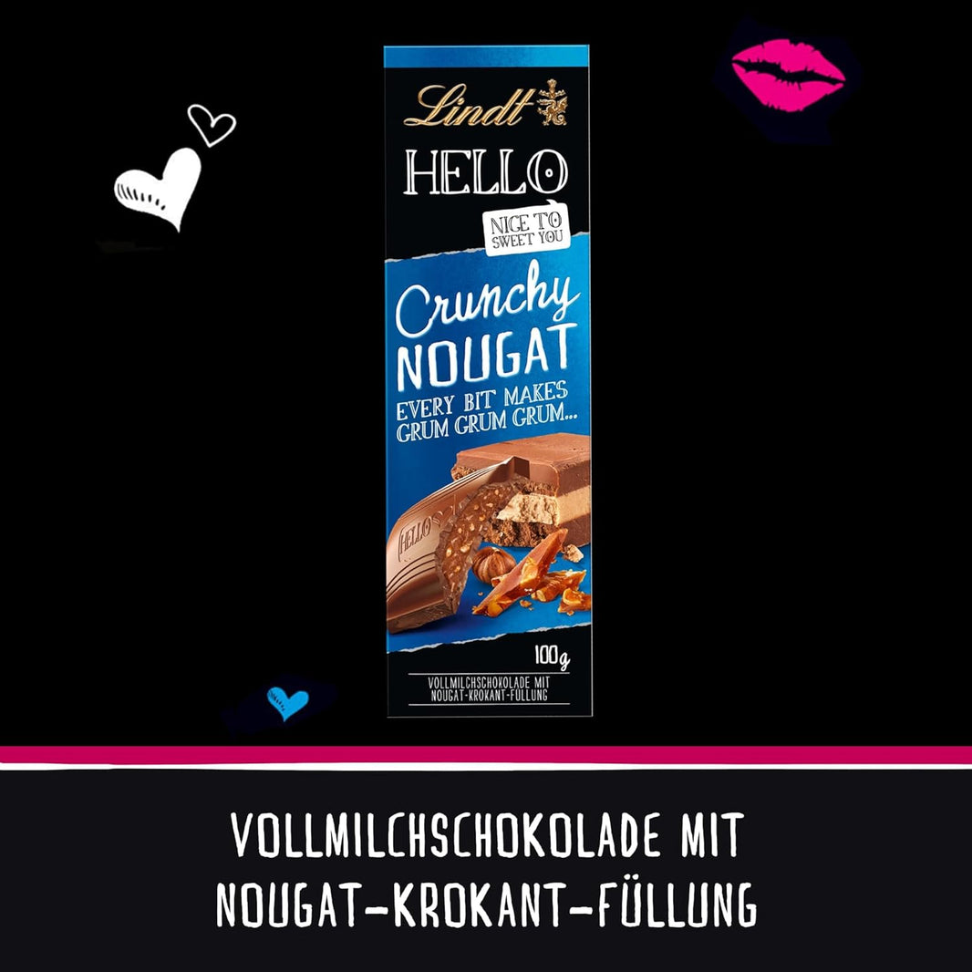 LINDT CLT HELLO CRUNCHY NOUGHAT PP 39G
