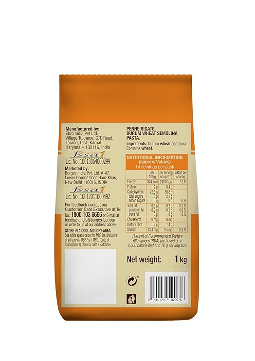 BORGES PENNE RIGATE 12*1 KG