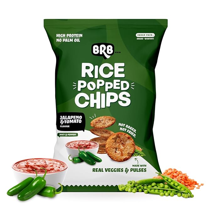 BRB POPPED RICE CHIPS JALAPENO &TOMATO 48 GM
