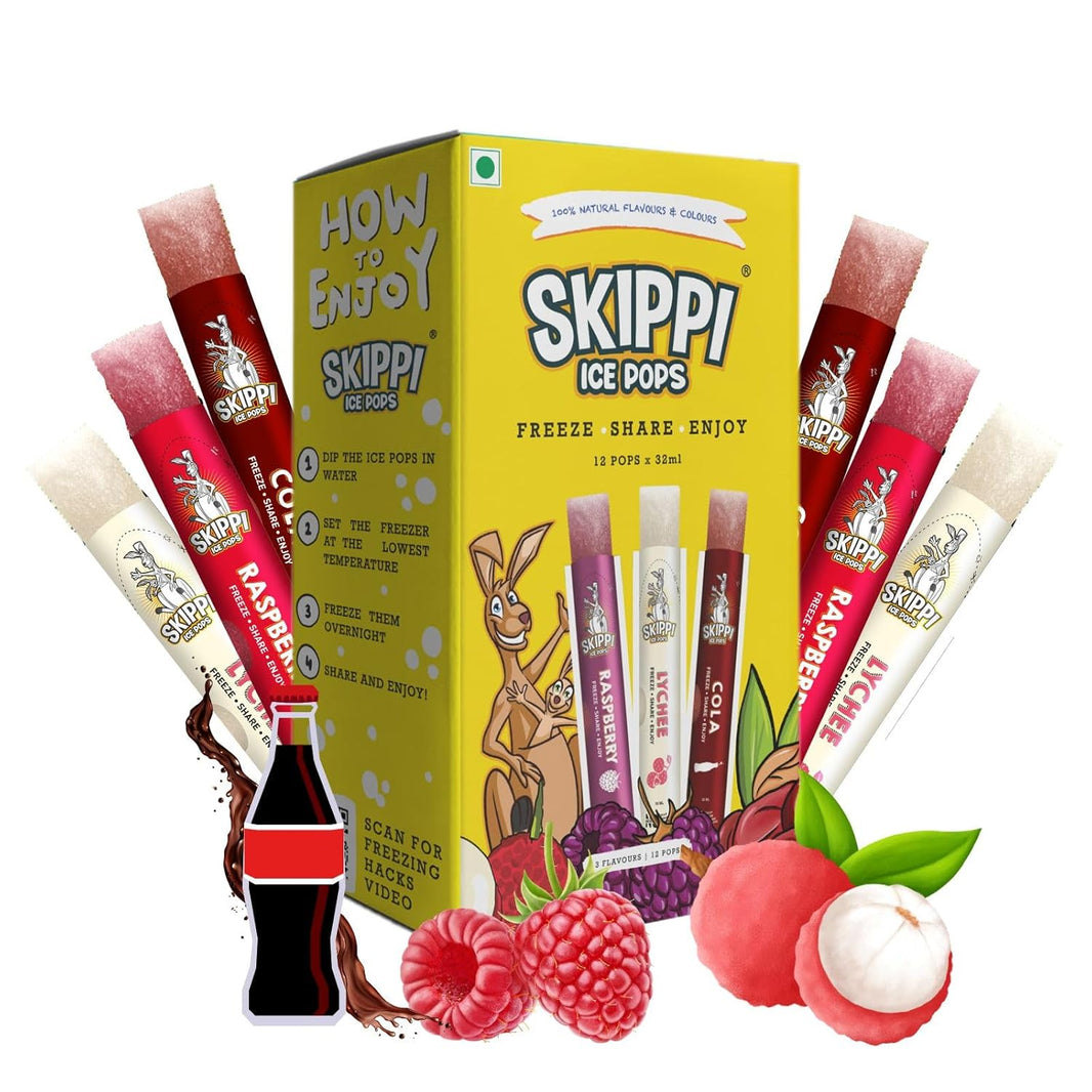 SKIPPI ICE POPS 12 POPS * 32 ML COLA LYCHEE RASPBERRY